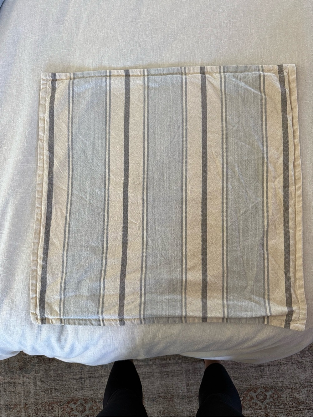 2 Pottery Barn Striped pillow cover with zipper closure. Cover only.